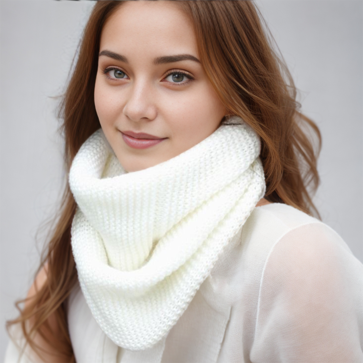 Infinity Scarf Knit - New Winter Scarf Women Infinity Knitted