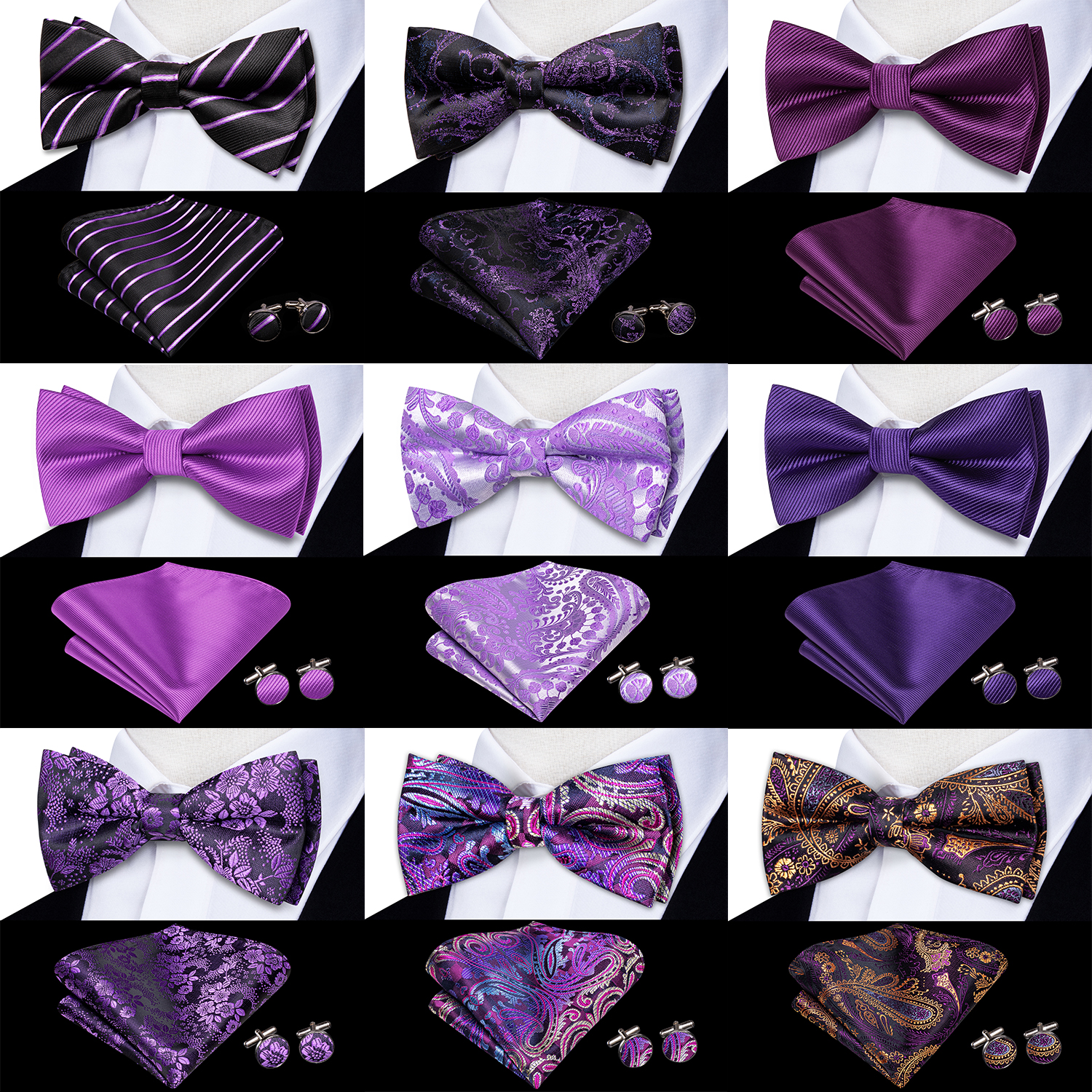Purple Lilac Lavender Pansy Vi - Bow Tie Pre Tied avis et prix