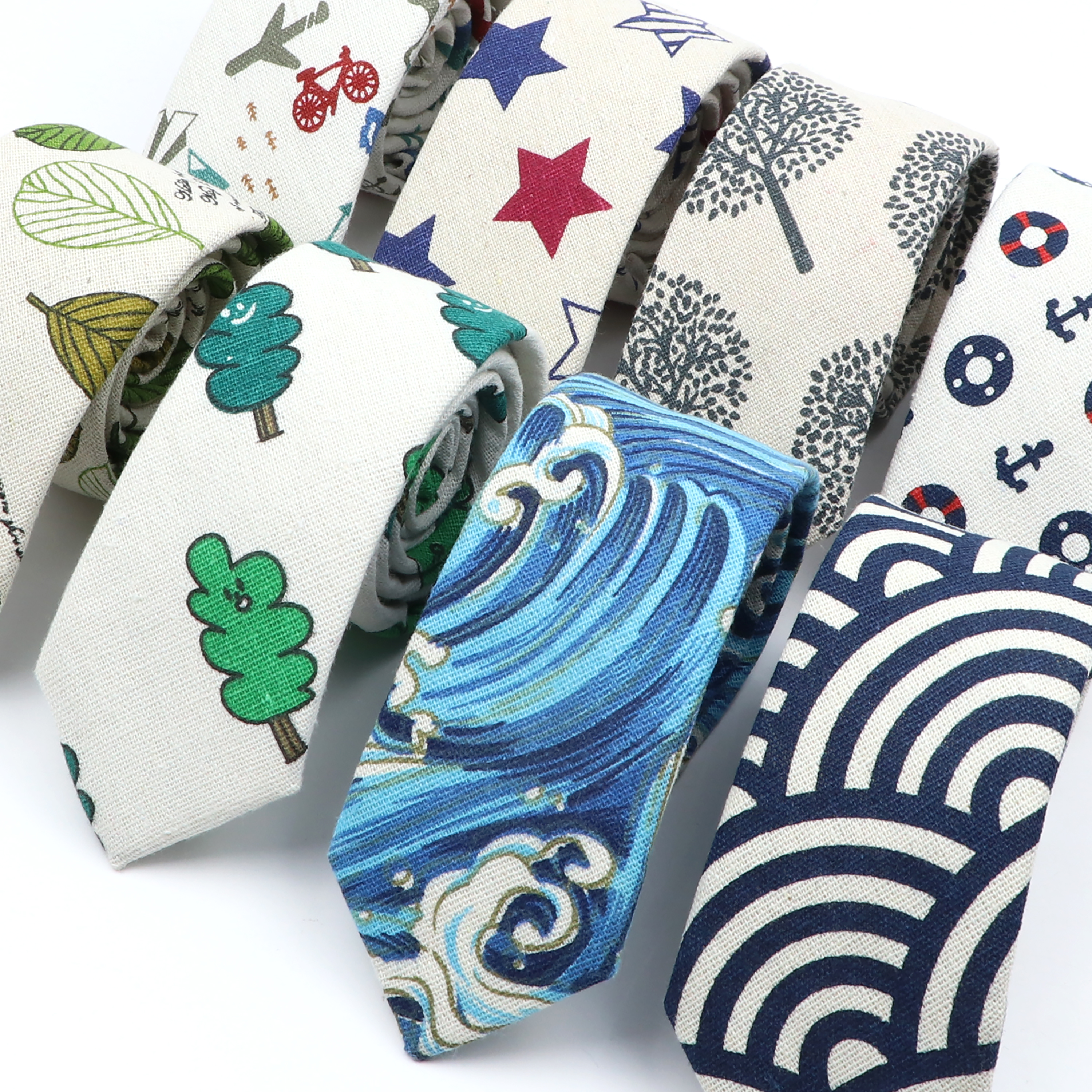 Novelty Cartoon Linen Tie For  - Skinny Tie Men avis et prix