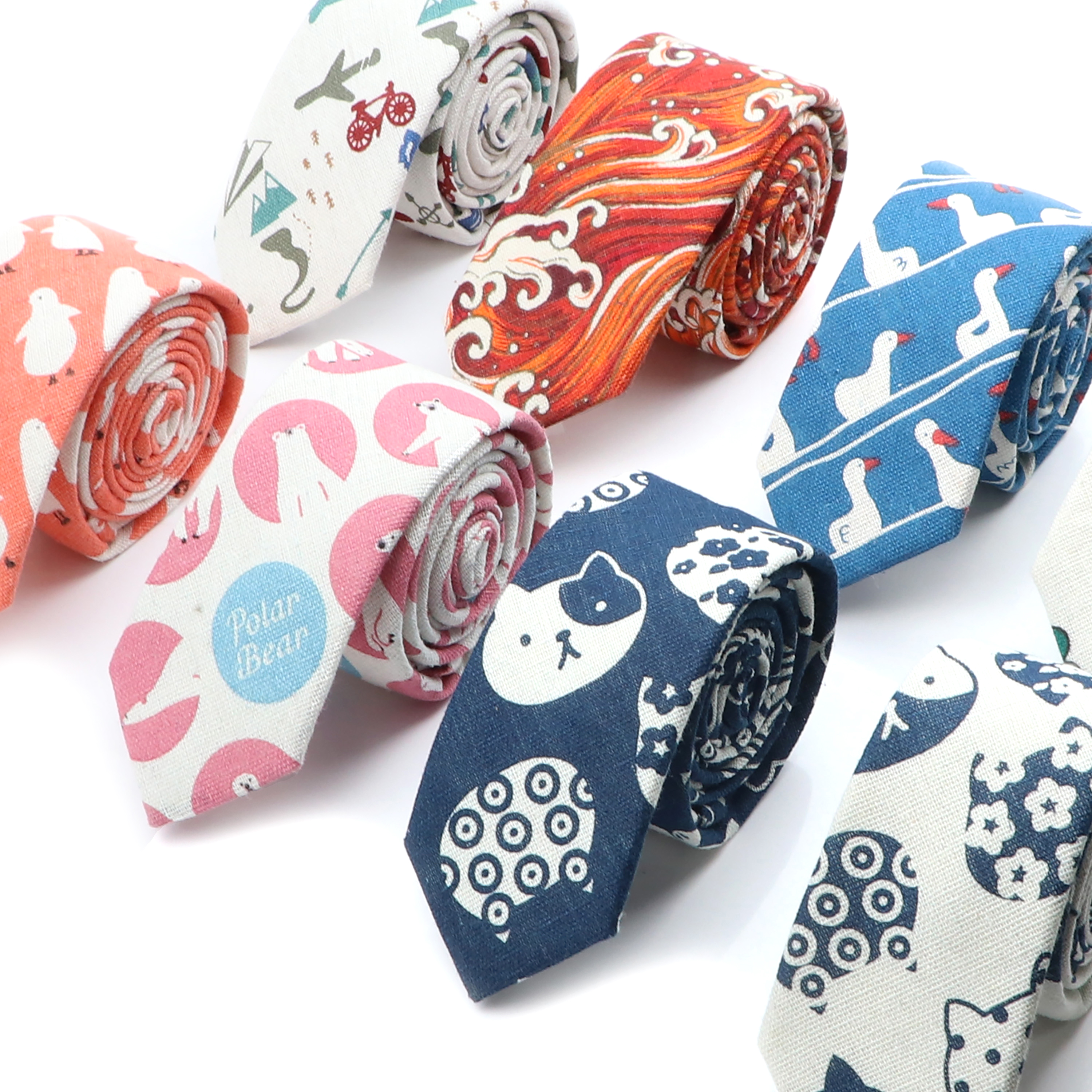 Novelty Cartoon Linen Tie For  - Skinny Tie Men avis et prix