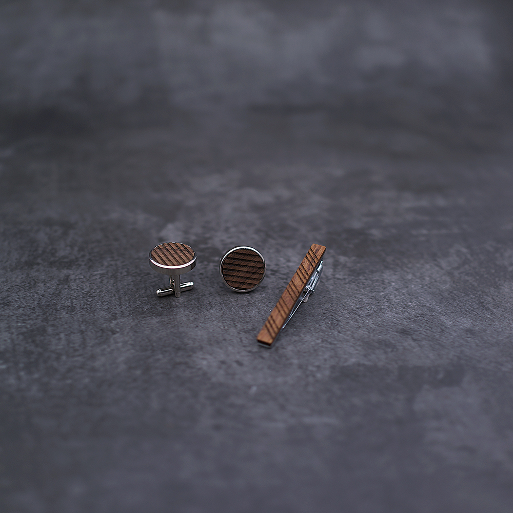 High Quality Wood Cuff links n - Tie Bar Set Gift avis et prix