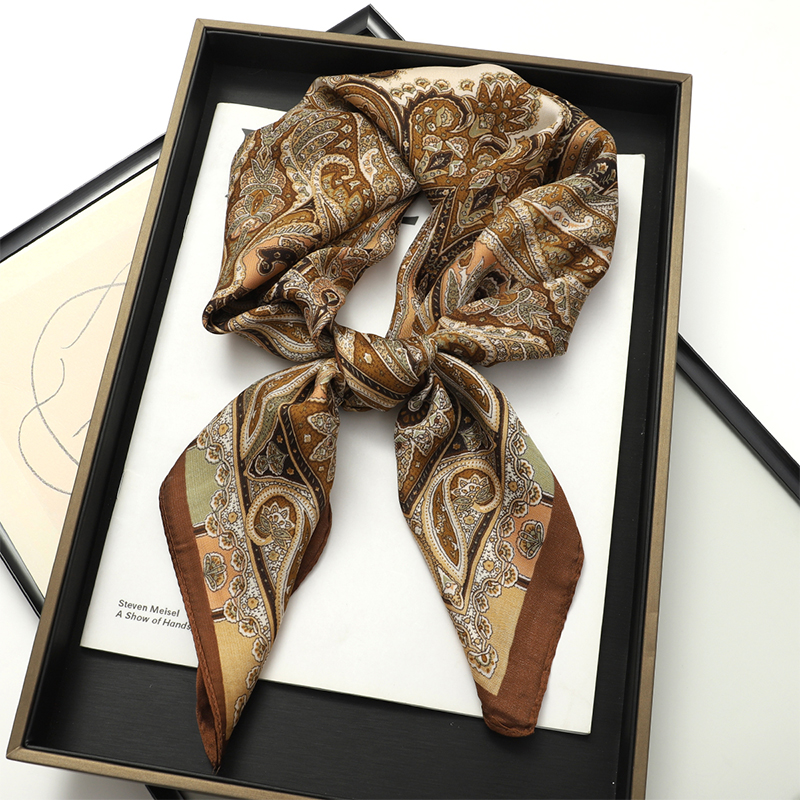 Bohemian Style Print Luxury Br - Silk Neck Scarf avis et prix
