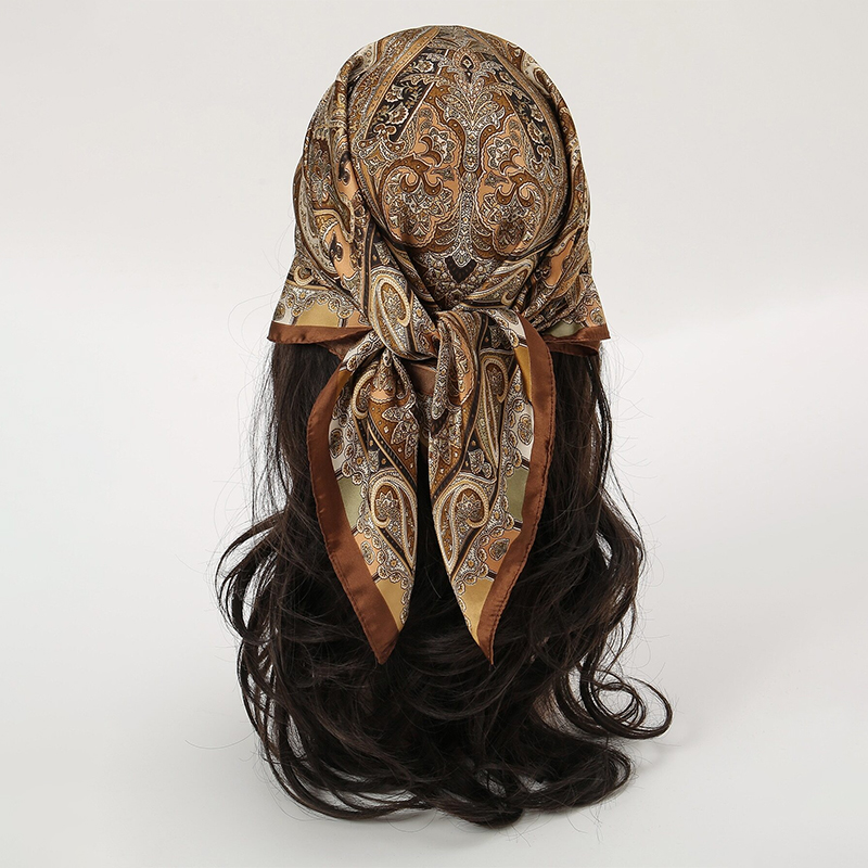 Bohemian Style Print Luxury Br - Silk Neck Scarf avis et prix