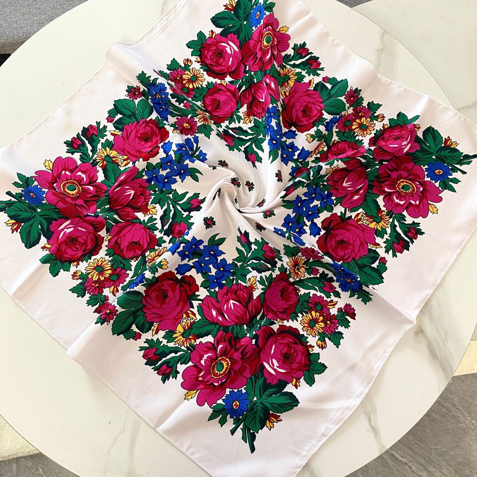 70*70cm Russian Floral Square  - Bandana Cotton avis et prix