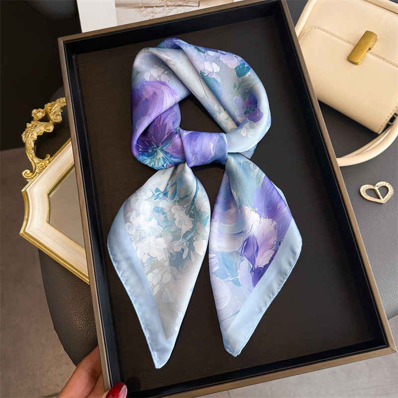 2026 New Floral Print Silk Squ - Silk Neck Scarf avis et prix