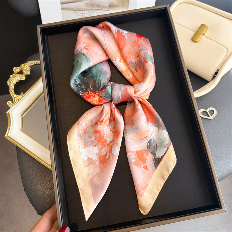 2026 New Floral Print Silk Squ - Silk Neck Scarf avis et prix