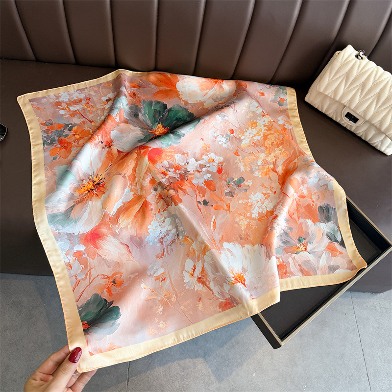 2026 New Floral Print Silk Squ - Silk Neck Scarf avis et prix