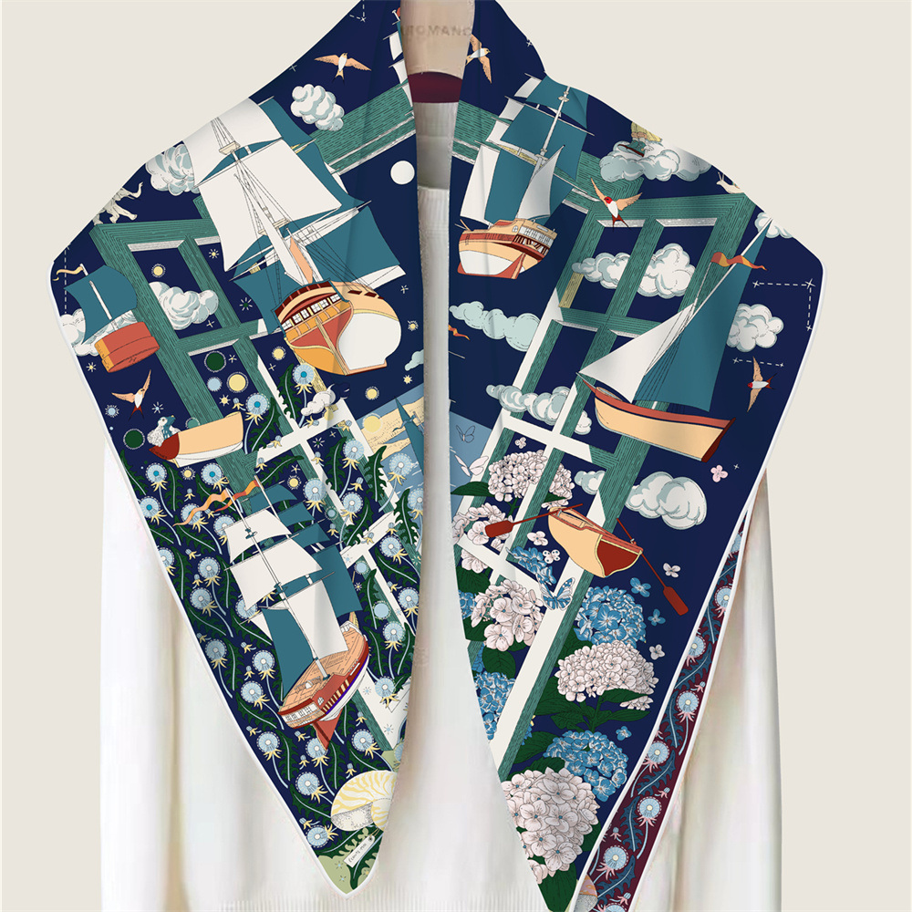 90CM Brand Silk Scarves Wraps  - Scarf Silk Square avis et prix