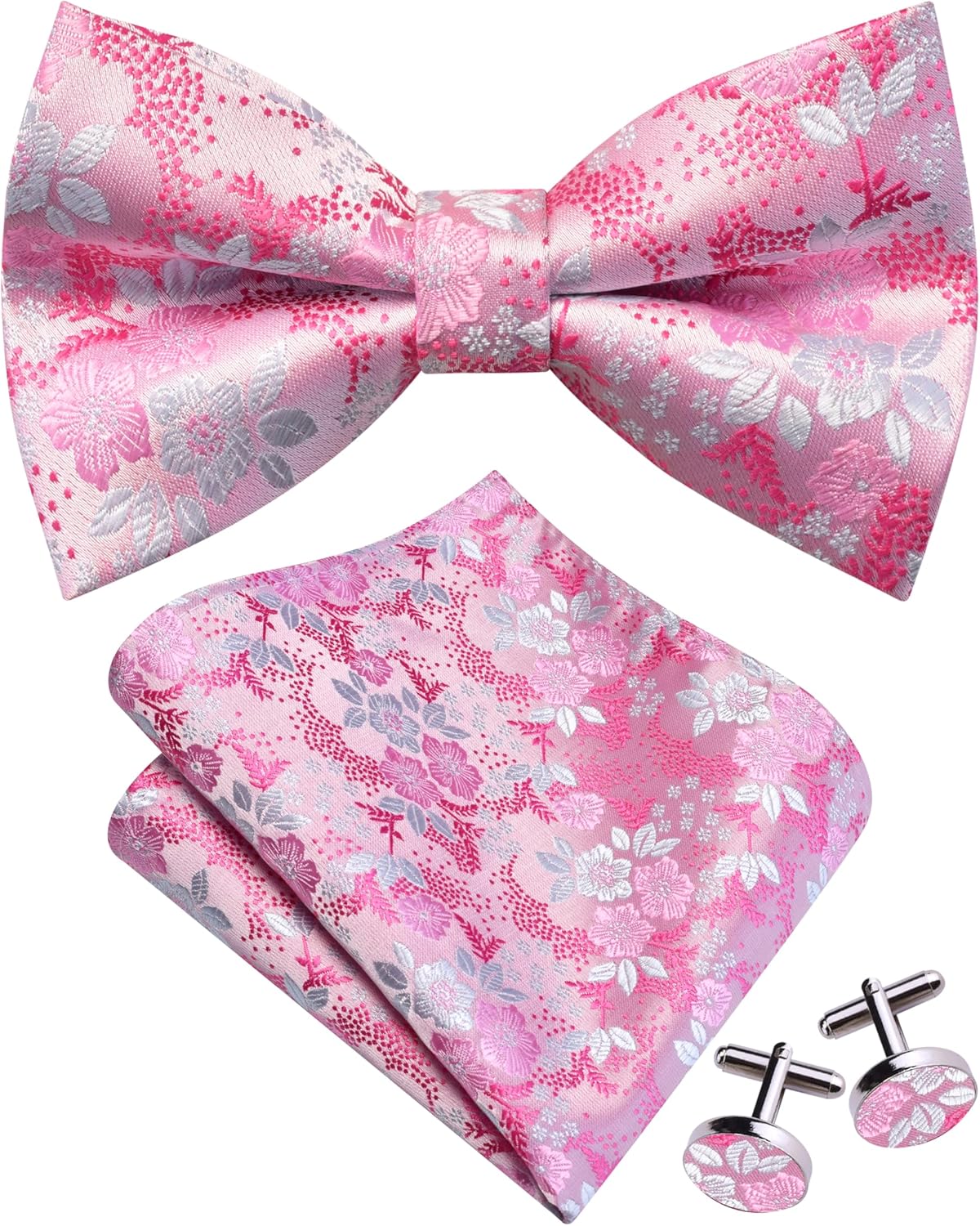 Floral Bow Tie & Handkerchief  - Pocket Square Set avis et prix