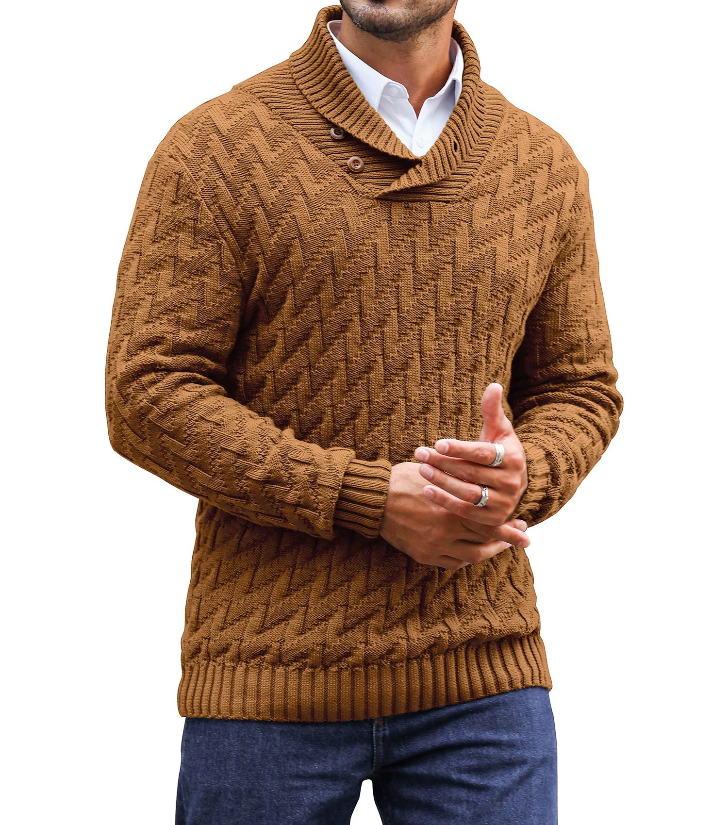 Men's Sweater Spring Shawl Col - Muffler Men Wool avis et prix