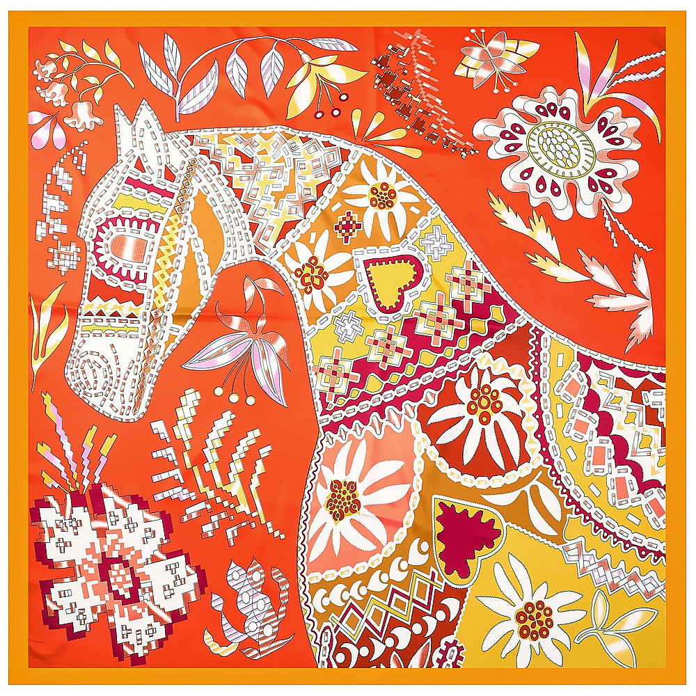 130cm Brand Women Scarves Desi - Silk Neck Scarf avis et prix