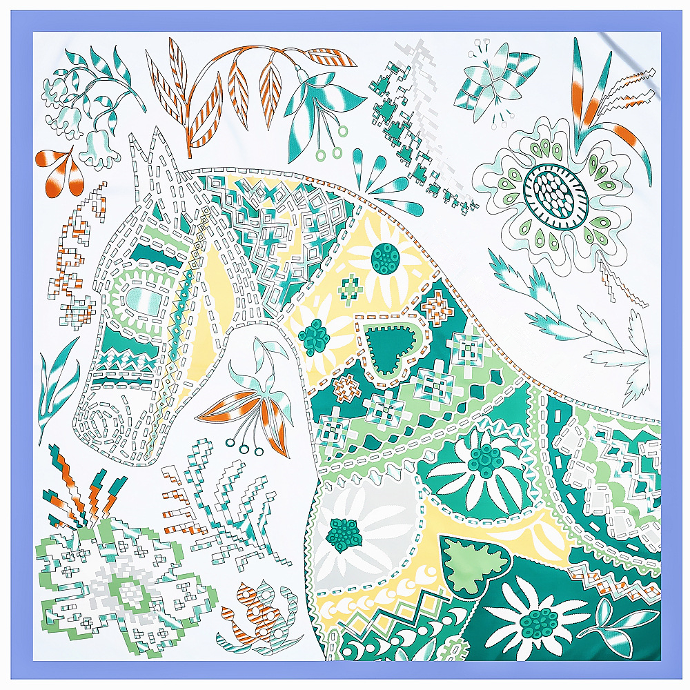 130cm Brand Women Scarves Desi - Silk Neck Scarf avis et prix