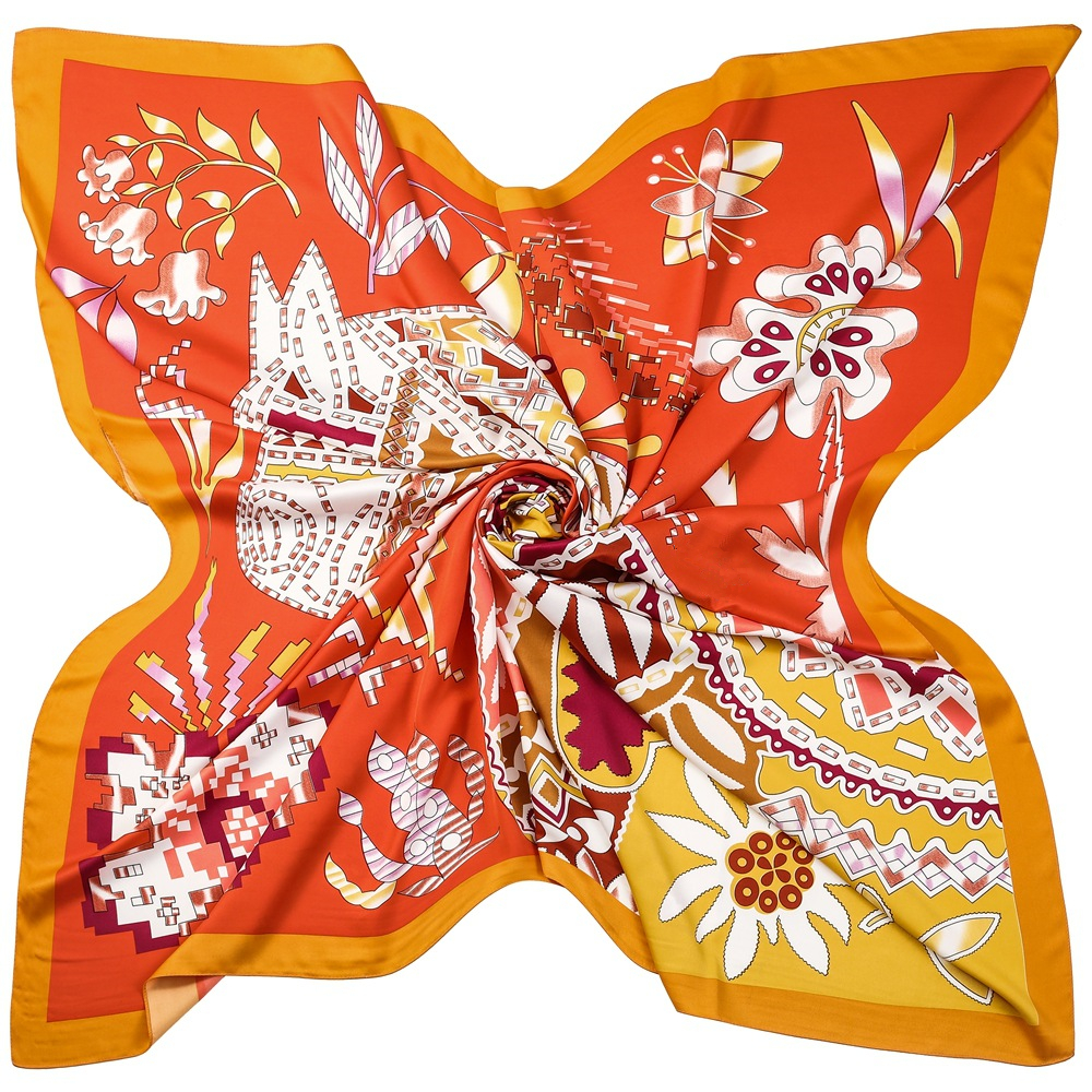 130cm Brand Women Scarves Desi - Silk Neck Scarf avis et prix