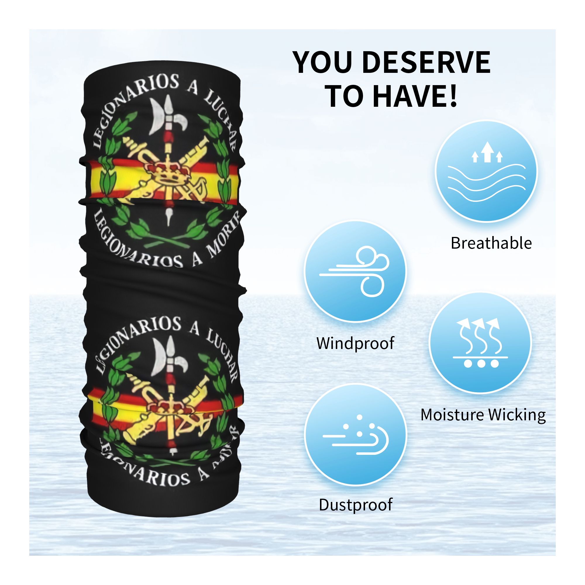 Custom Spanish Legion Bandana  - Neck Warmer Tube avis et prix