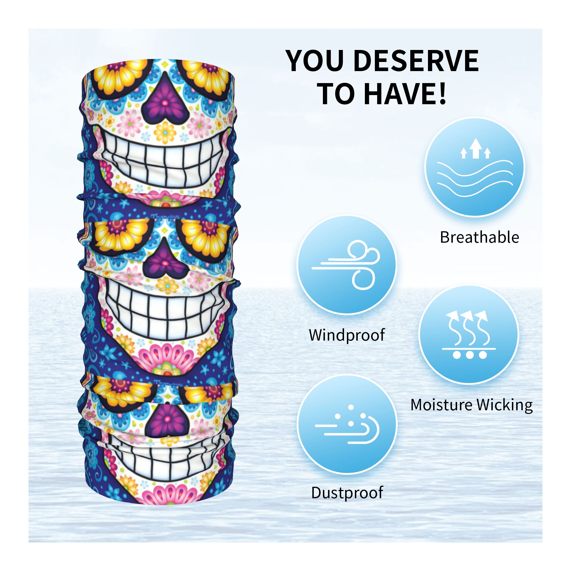 Custom Day Of The Dead Sugar S - Neck Warmer Tube avis et prix