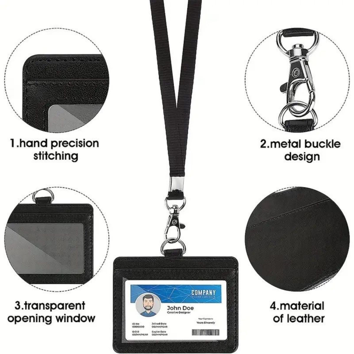 1 pc Horizontal ID badge holde - Lanyard Badge Holder avis et prix