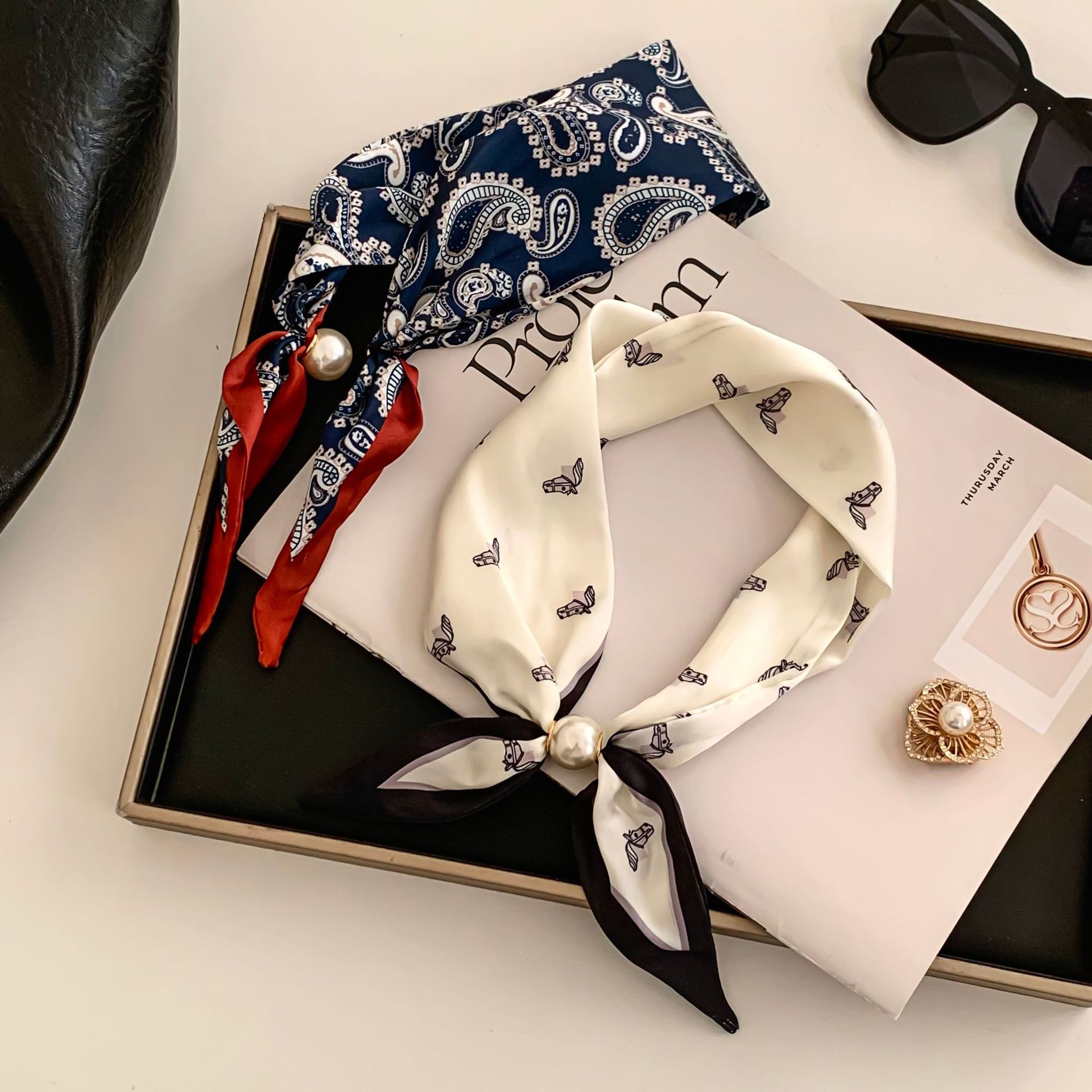 Cashew Flower Silk Scarf Effor - Silk Neck Scarf avis et prix