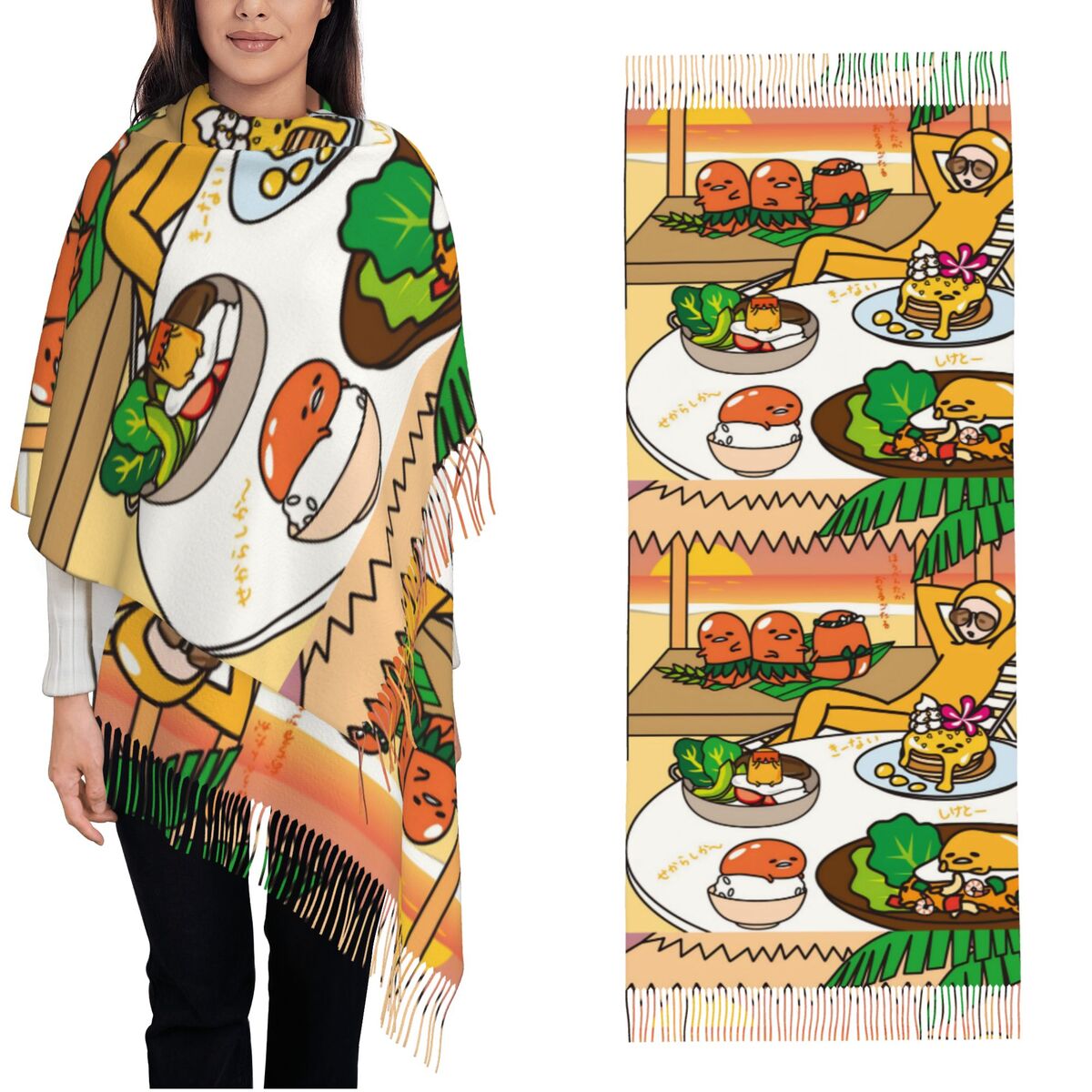Women's Scarf with Tassel Gude - Pashmina Wrap Large avis et prix