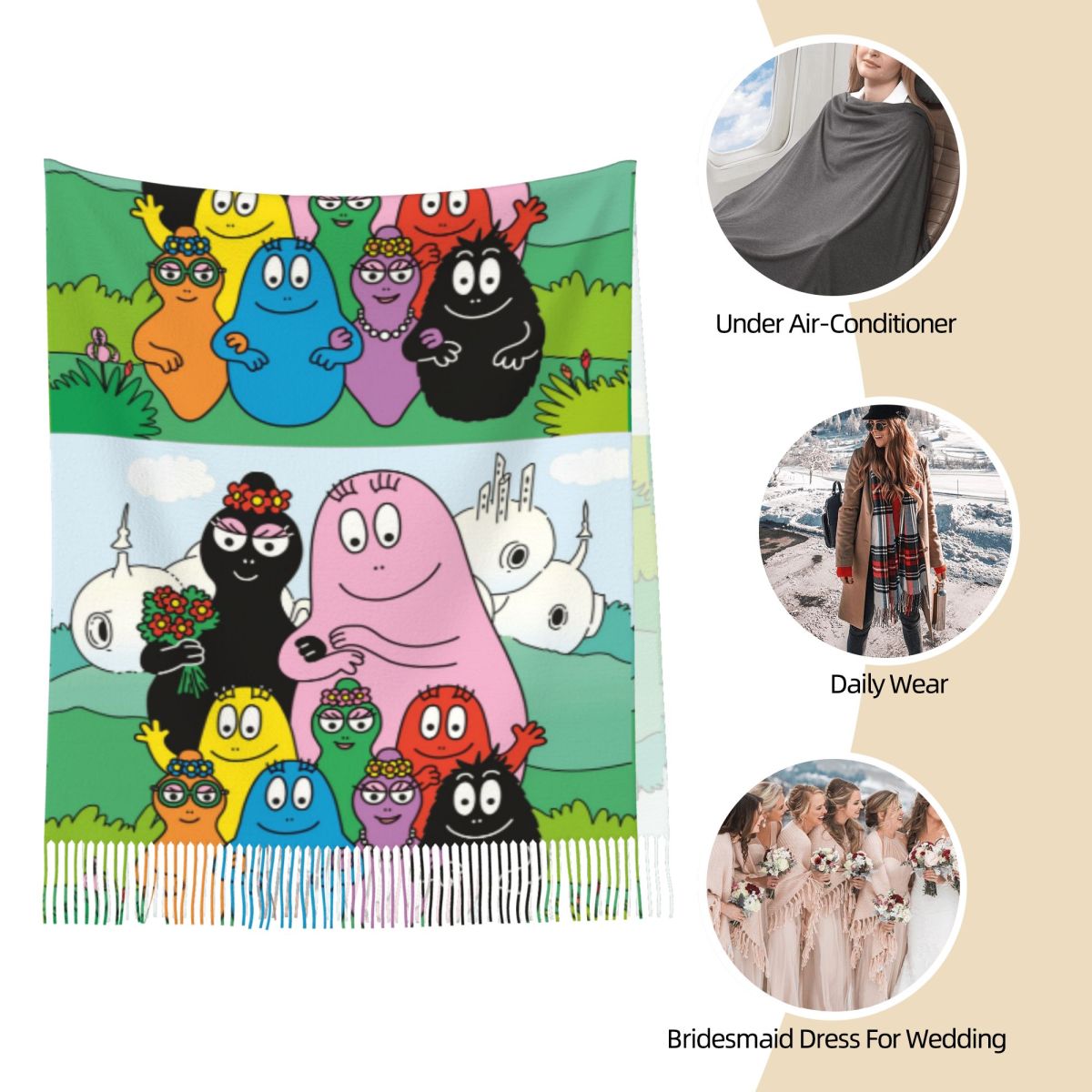 Les Barbapapa Family Shawls Wr - Pashmina Wrap Large avis et prix