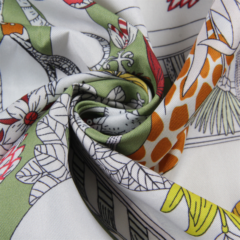 POBING Hand Rolled Twill Silk  - Scarf Silk Square avis et prix