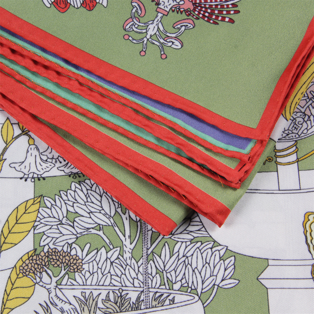 POBING Hand Rolled Twill Silk  - Scarf Silk Square avis et prix