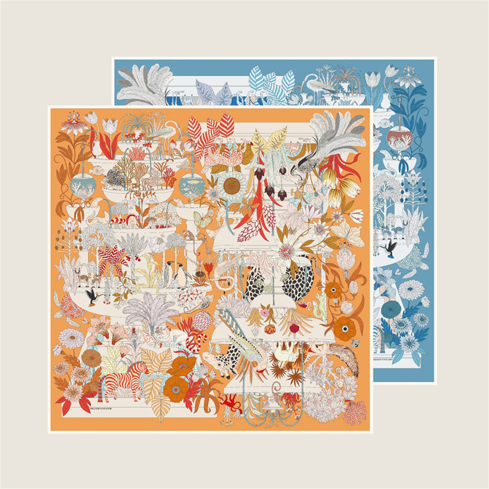 POBING Hand Rolled Twill Silk  - Scarf Silk Square avis et prix