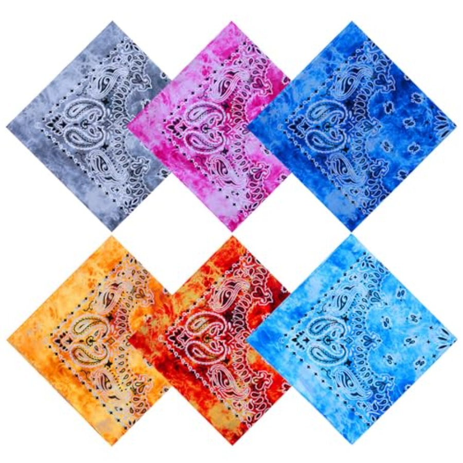 URATOT 6 Pack Tie Dye Bandana  - Handkerchief Cotton Men avis et prix