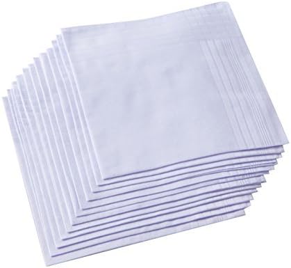 Men's Pure White 100% Cotton H - Handkerchief Cotton Men avis et prix