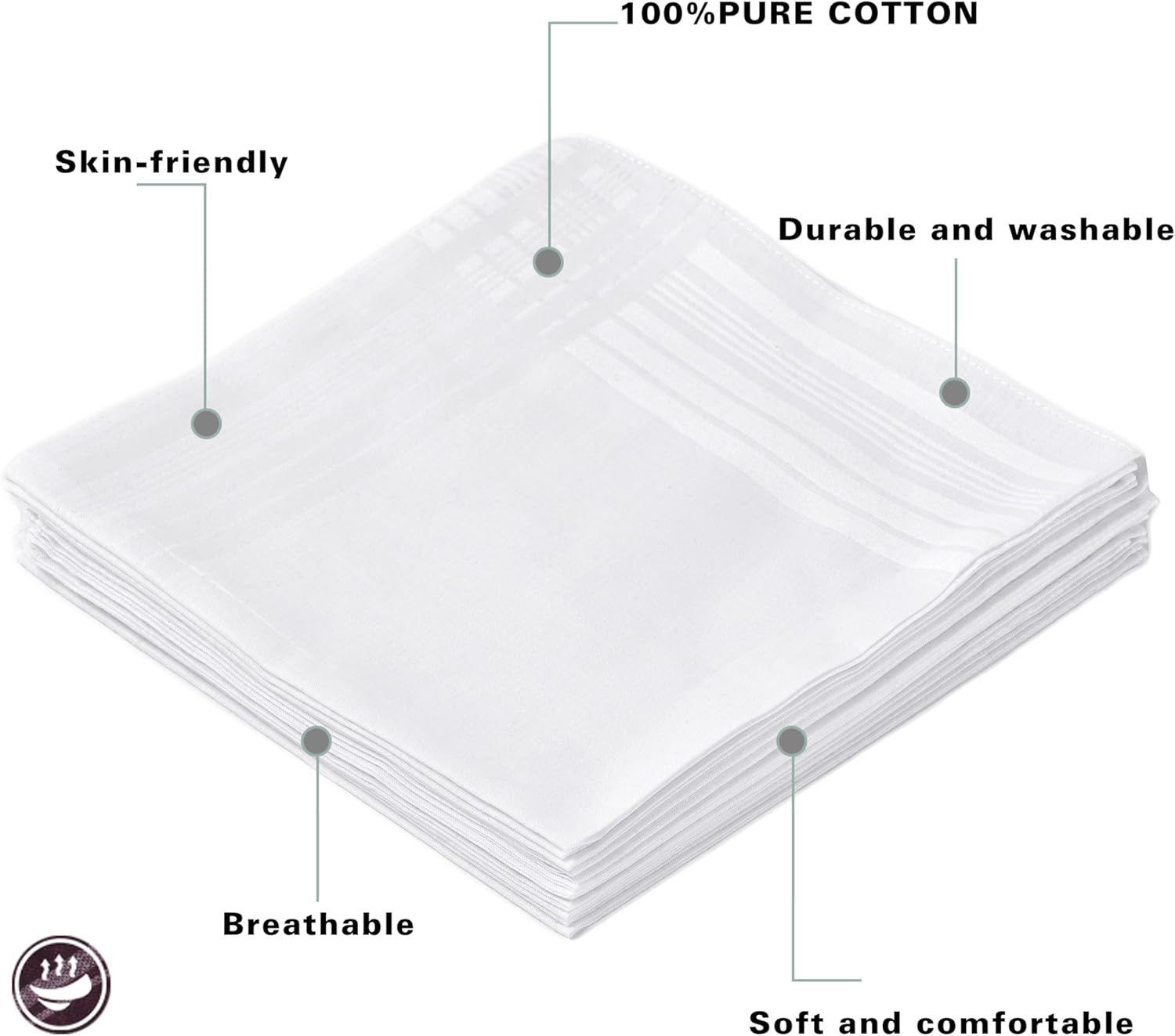 Men's Pure White 100% Cotton H - Handkerchief Cotton Men avis et prix