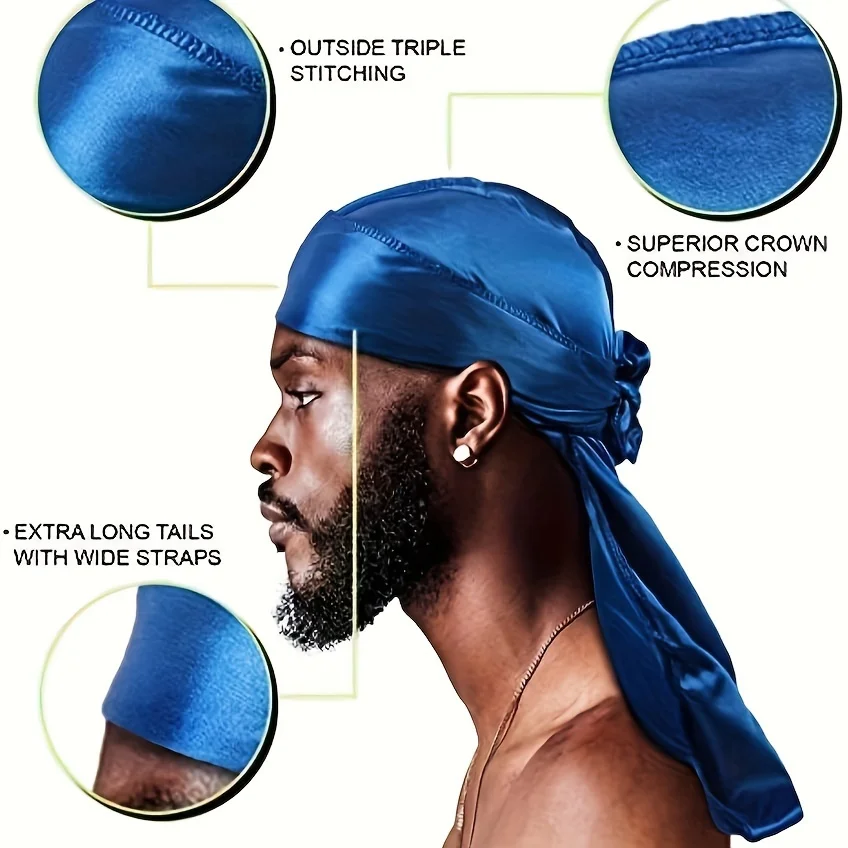 Men's Silk Durag Bonnet Bandan - Bandana Doo Rag avis et prix