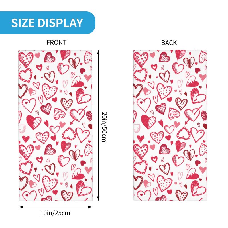 Pink Red Love Hearts Bandana N - Neck Warmer Tube avis et prix