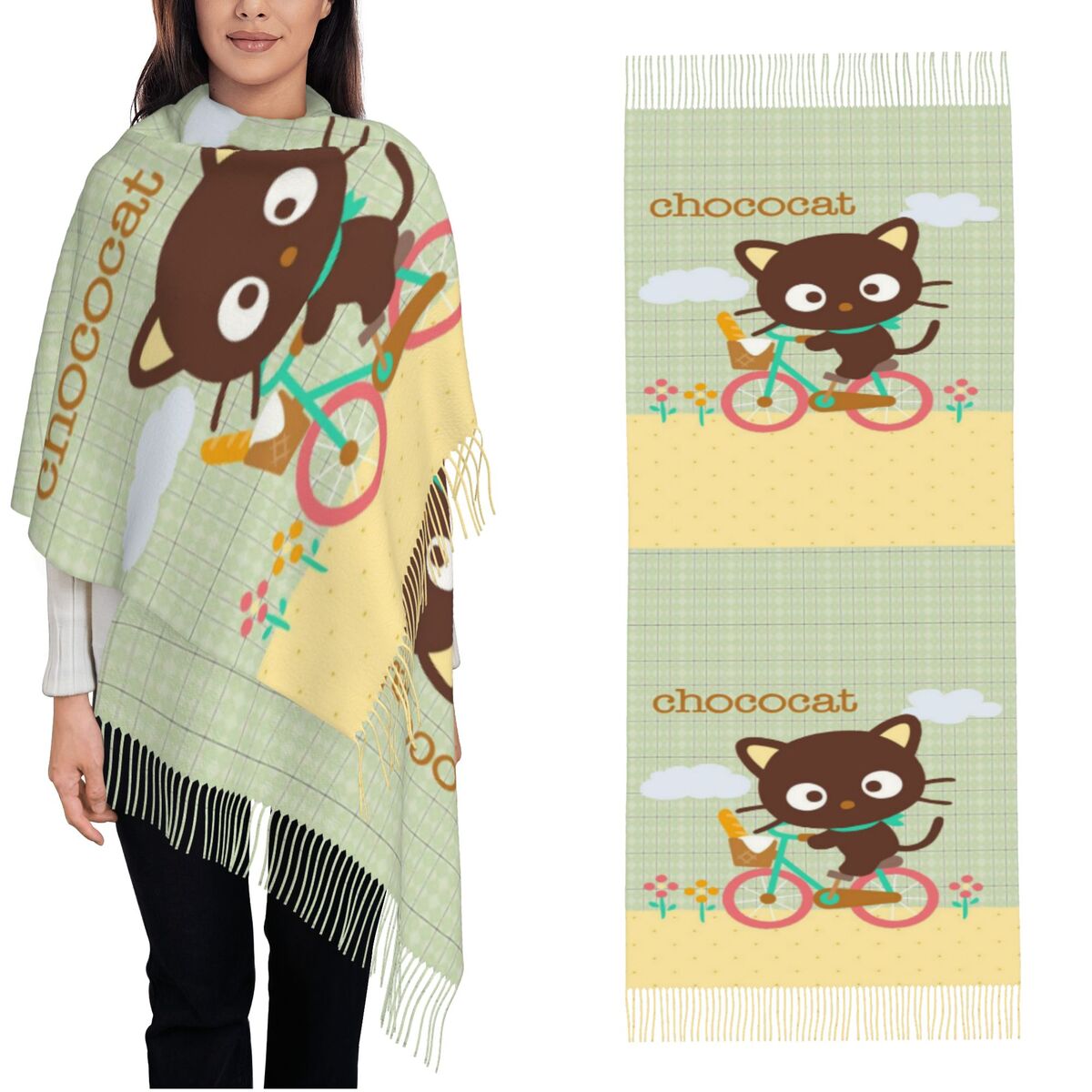 Chococats Kawaii Scarfs for Wo - Pashmina Wrap Large avis et prix