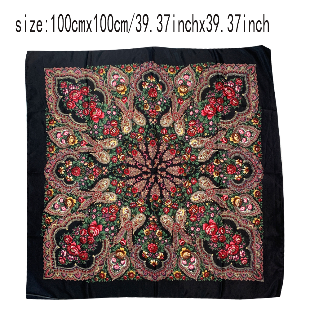 100*100cm Russian Square Scarf - Bandana Cotton avis et prix