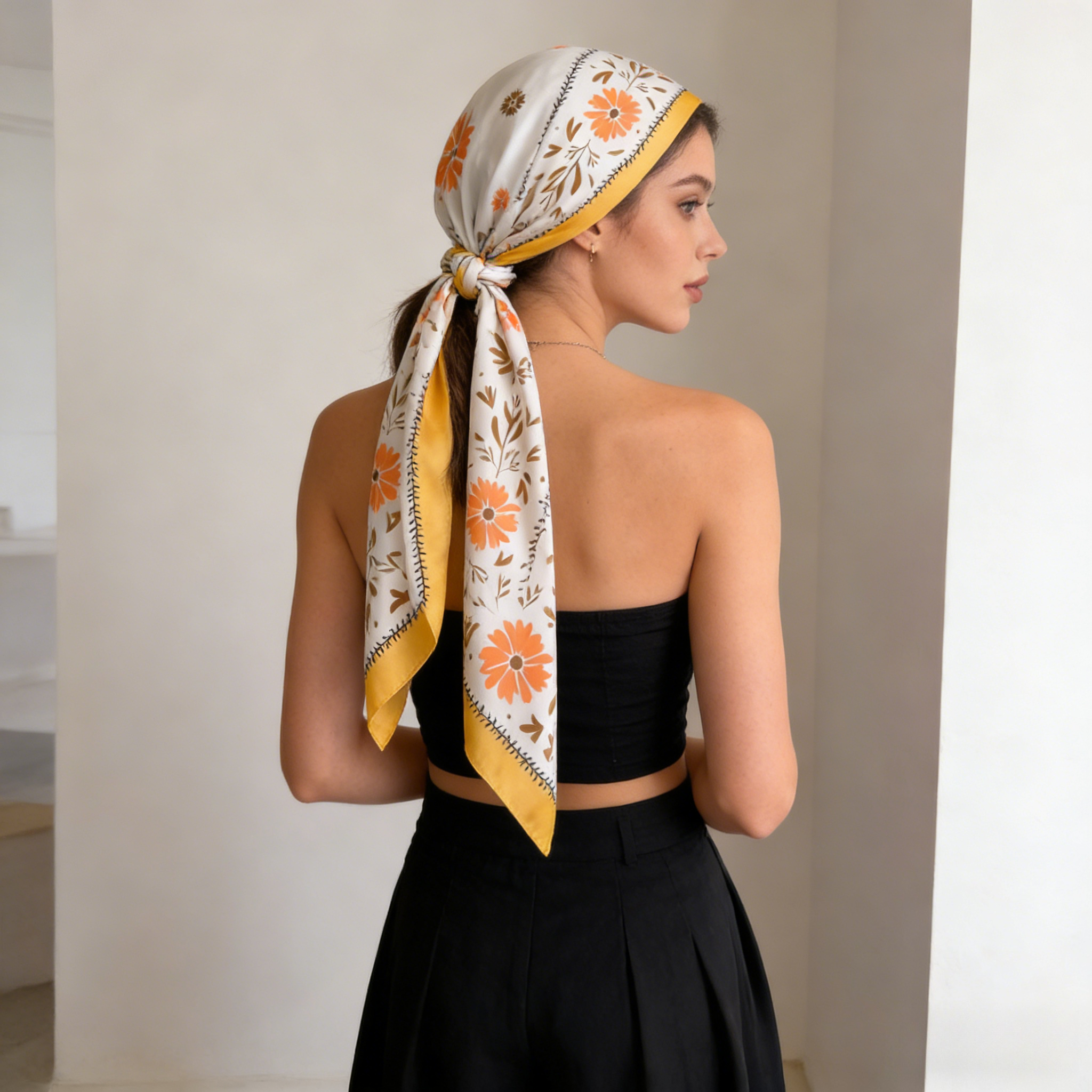 1Pc new printed fashion silk s - Silk Neck Scarf avis et prix