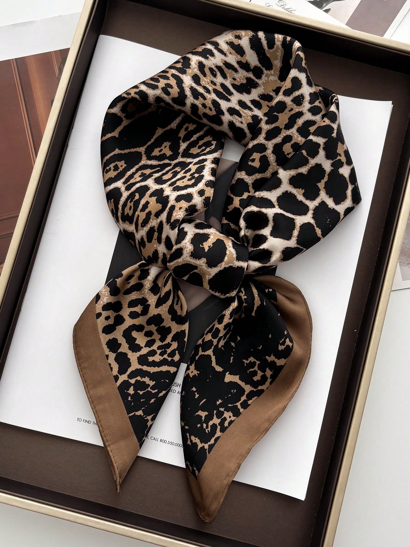 1pc Luxury Brand Leopard Print - Bandana Cotton avis et prix