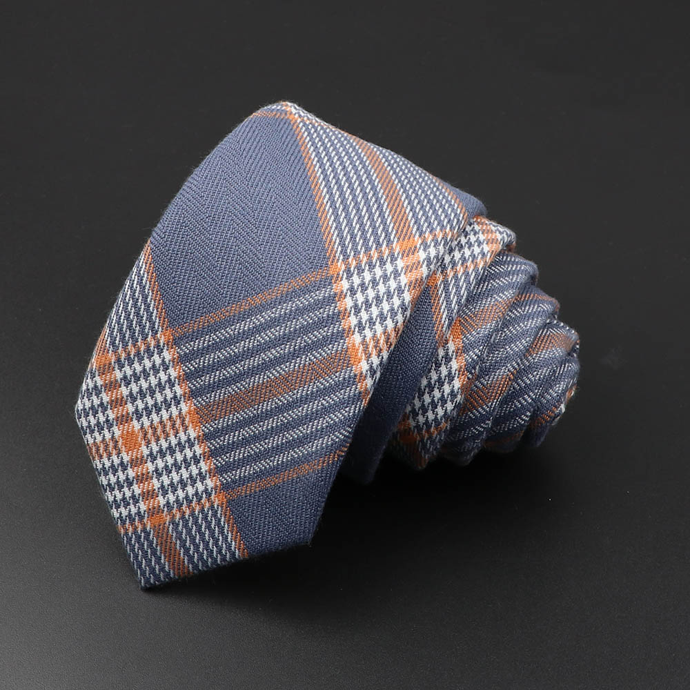 Classic Black Grey Plaid Cotto - Skinny Tie Men avis et prix