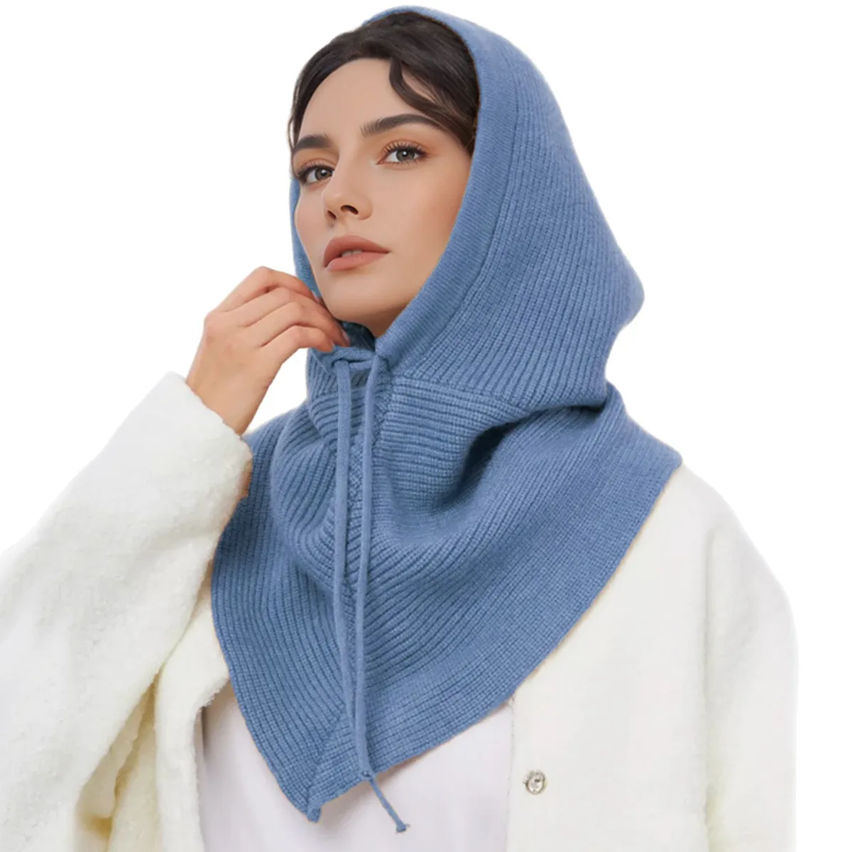 Women's Knitted Beanie Hat wit - Infinity Scarf Knit avis et prix