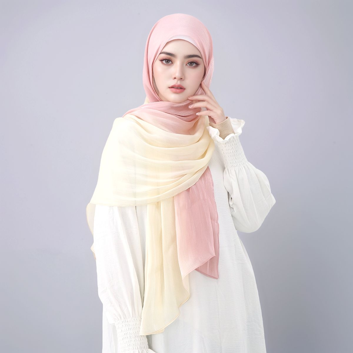 Gradient Twinkle Silk Hijab Sc - Head Wrap Turban avis et prix