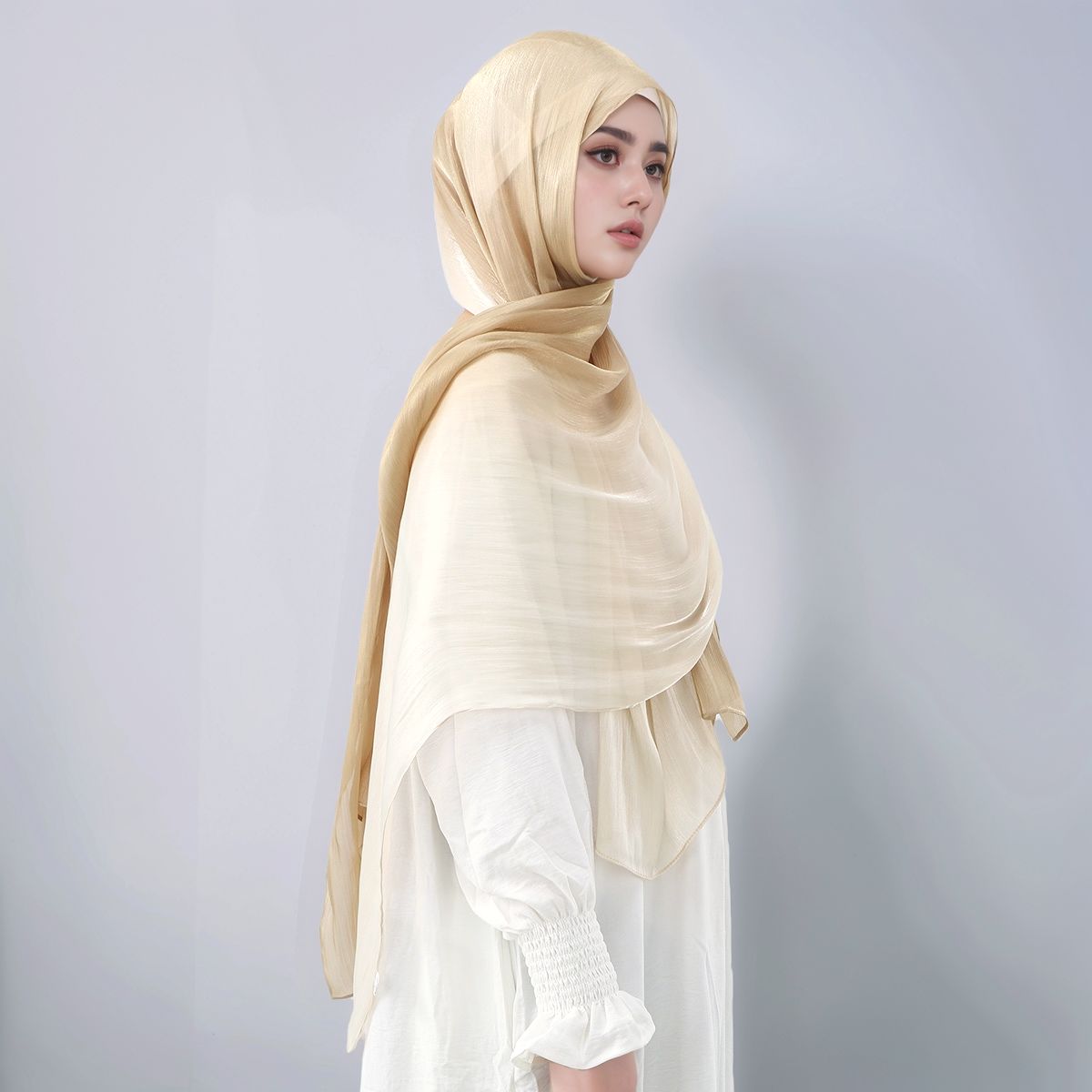 Gradient Twinkle Silk Hijab Sc - Head Wrap Turban avis et prix