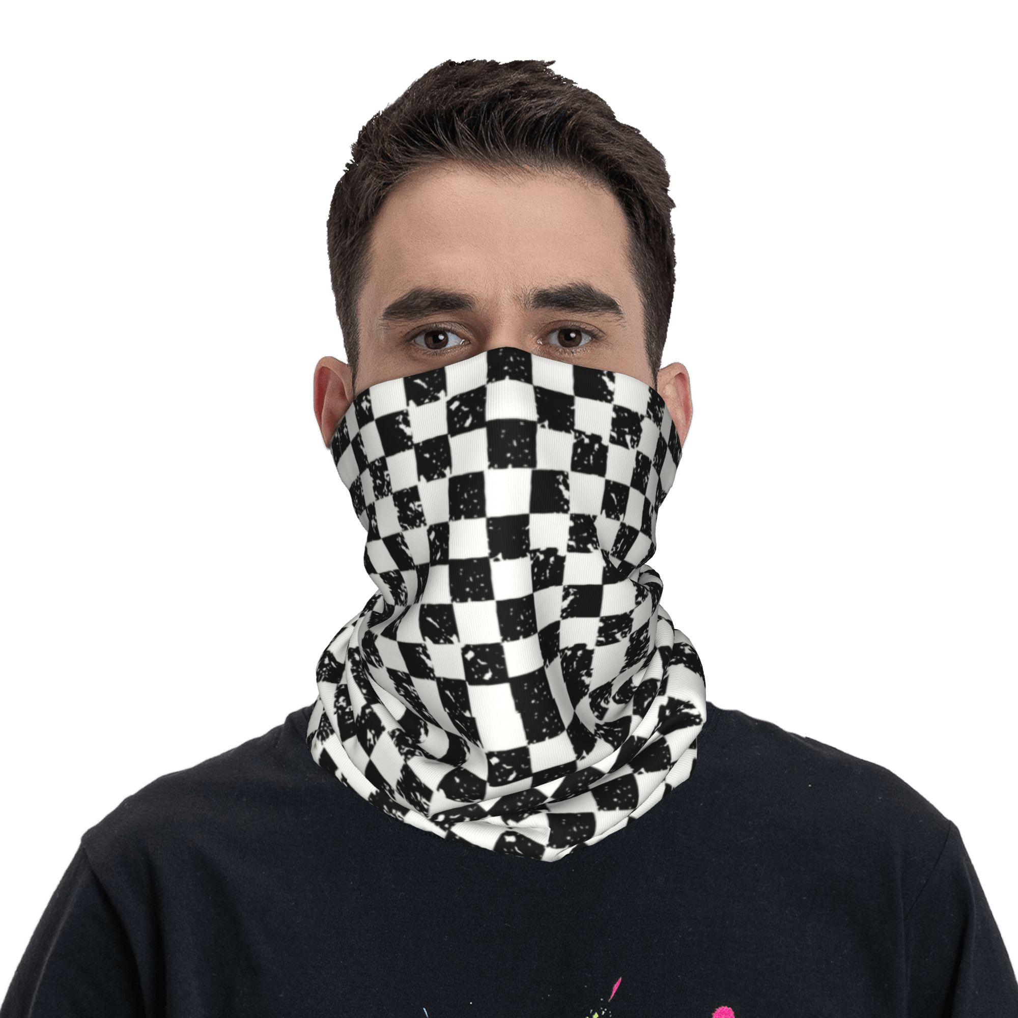 Custom Retro Checkered Flag Wi - Neck Warmer Tube avis et prix