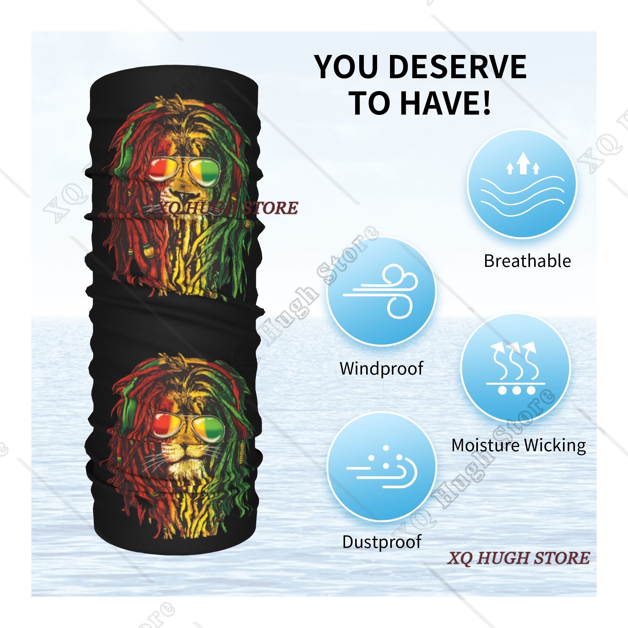 Rasta Reggae Lion Sunglass Art - Neck Warmer Tube avis et prix