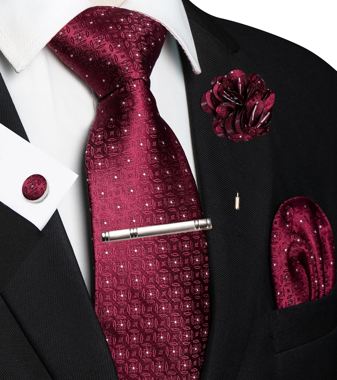 5PCS Men's Tie Set with Pocket - Pocket Square Set avis et prix