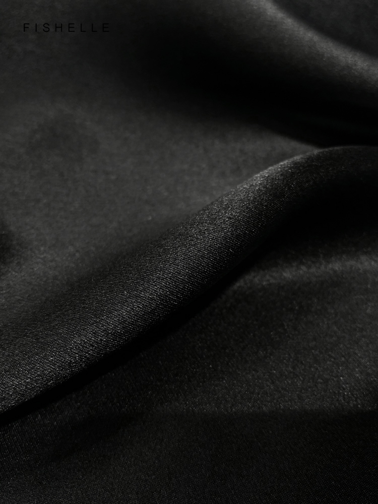 Solid color black pure silk sc - Silk Neck Scarf avis et prix