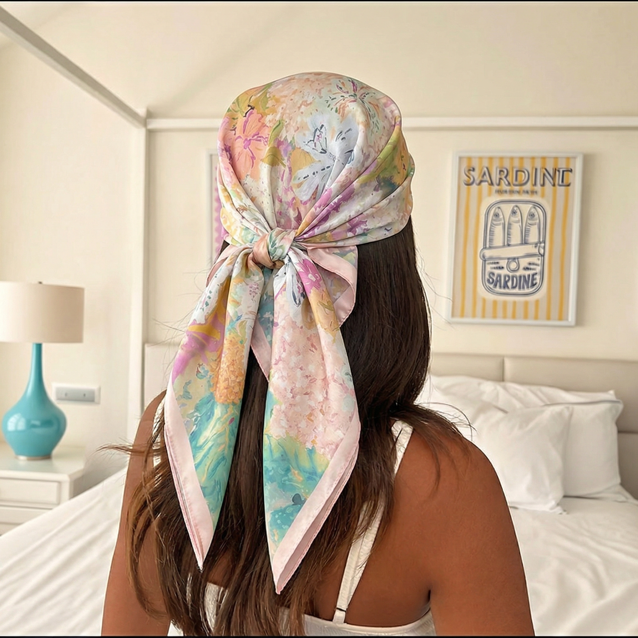 70*70cm Square Silk Scarf for  - Ascot Neck Scarf avis et prix