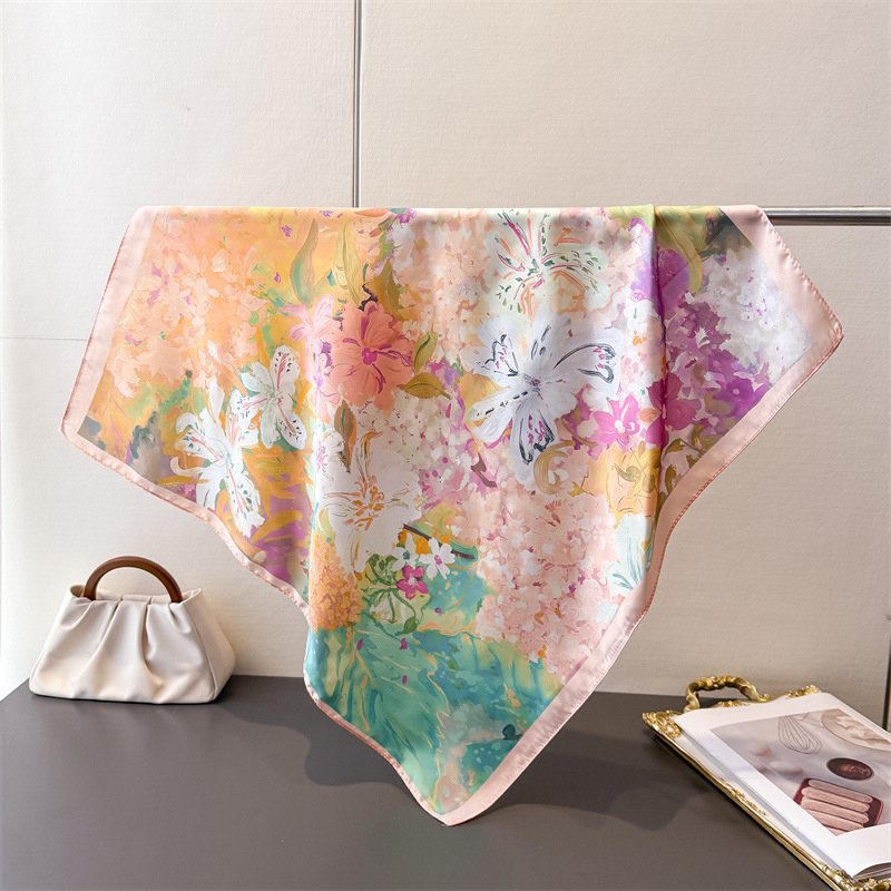 70*70cm Square Silk Scarf for  - Ascot Neck Scarf avis et prix