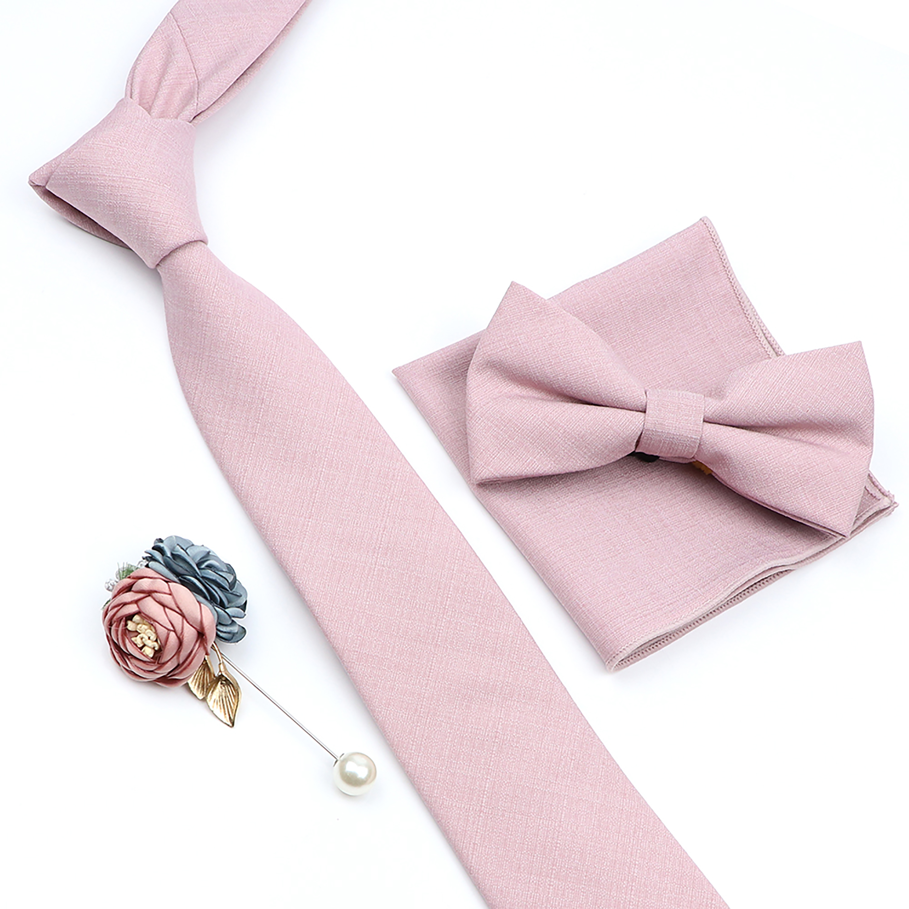 Beautiful Solid Color Tie Broo - Skinny Tie Men avis et prix