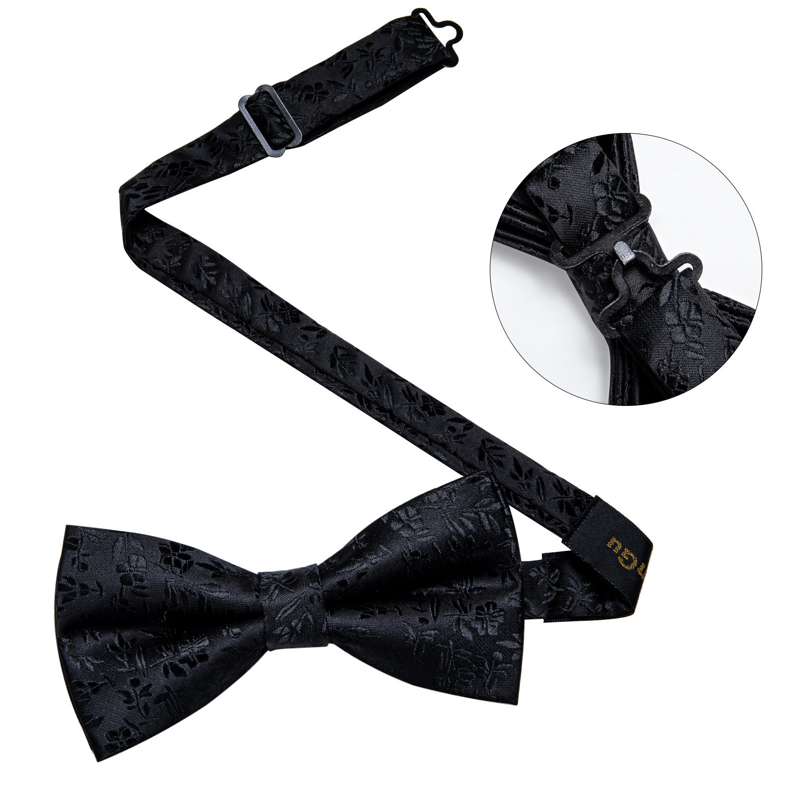 4Pcs Black Solid Floral Men's  - Bow Tie Pre Tied avis et prix