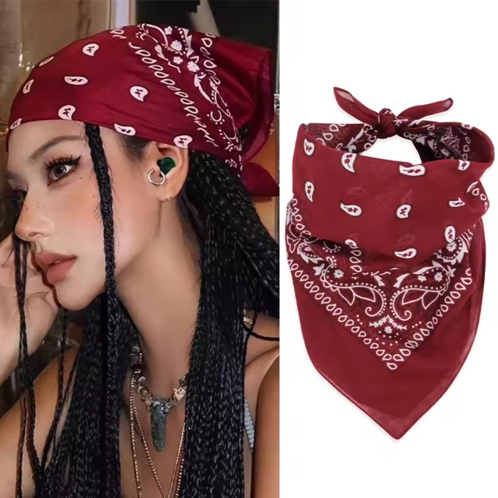 Hip Hop Wine Red Square Hair S - Ascot Neck Scarf avis et prix