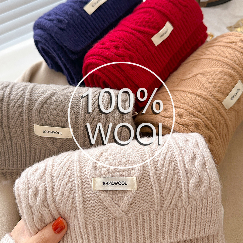 Luxury 100% Wool Scarf Women M - Muffler Men Wool avis et prix