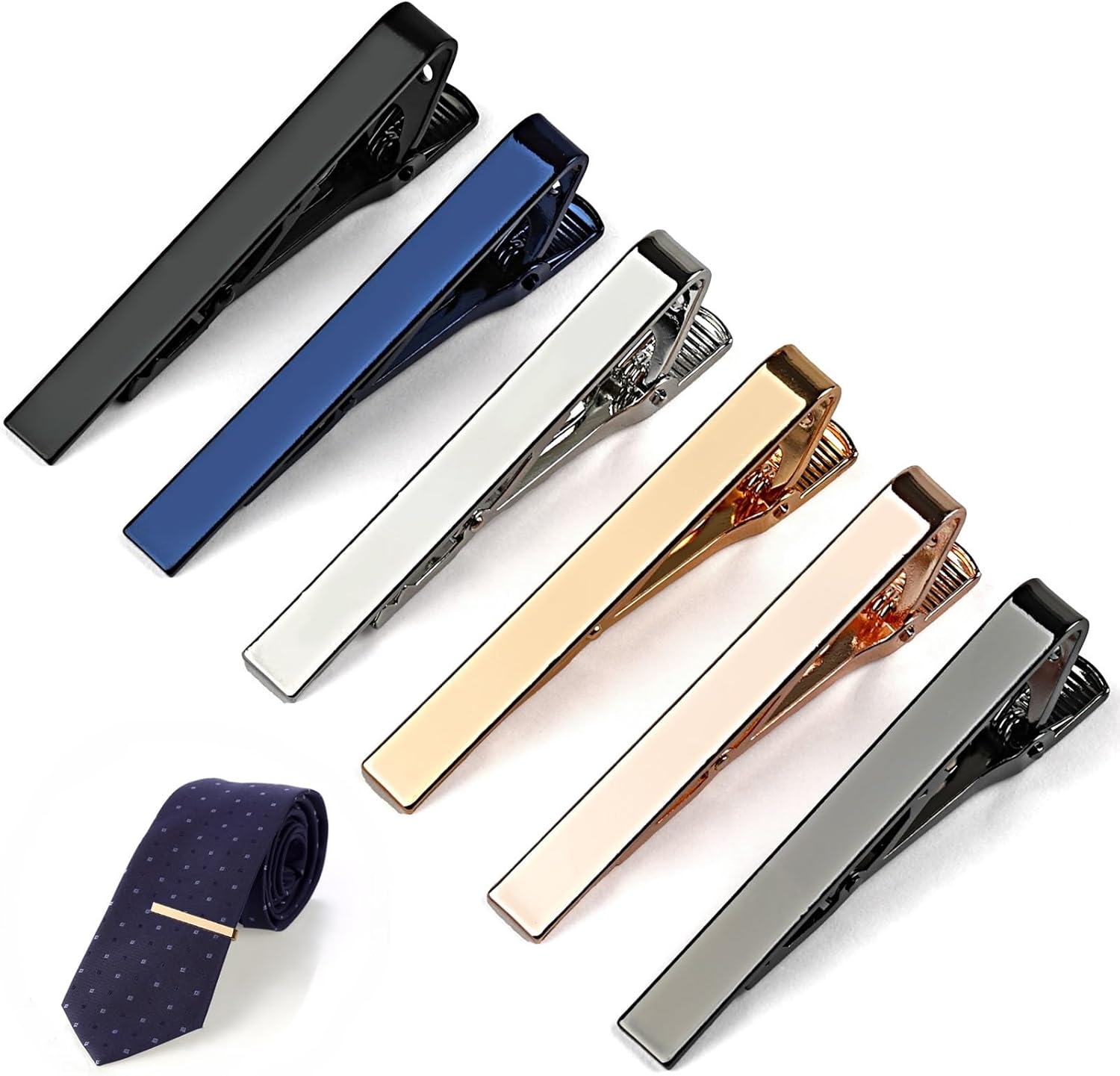 6 Tie Clips for Men, Classic S - Tie Bar Set Gift avis et prix